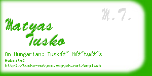 matyas tusko business card